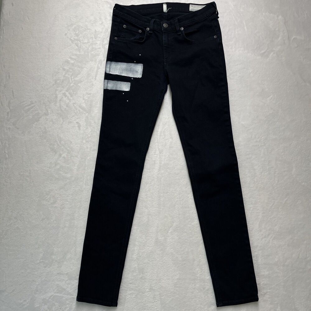 Rag & Bone Jeans Women’s 27 Denim Cate Mid-rise Skinny COAL Block Dark Wash USA - Picture 1 of 8